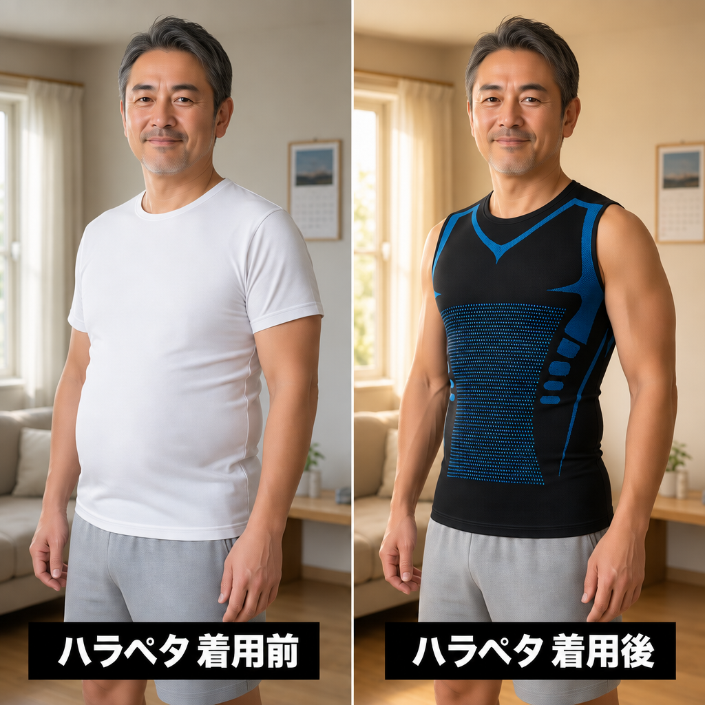 ハラペタ 着用前後の比較