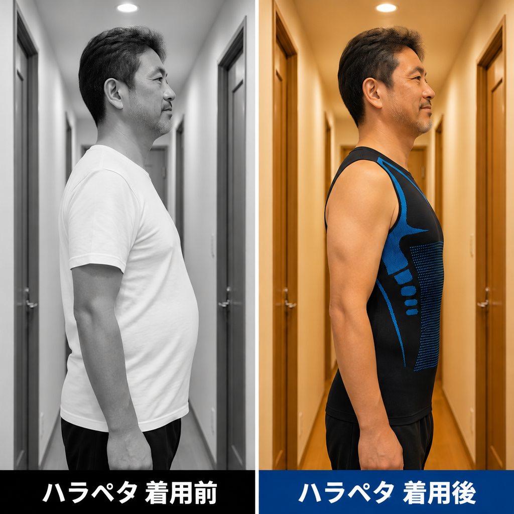 ハラペタ 着用前後の比較